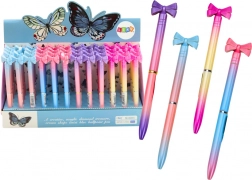 balpen met strikje, kleurrijk, blauwe inkt 0,7 mm