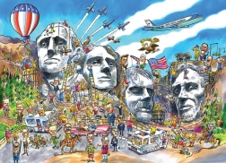Puzzel DoodleTown: Mount Rushmore 1000 stukjes – COBBLE HILL