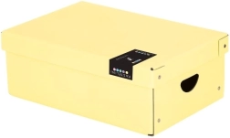 Gelamineerde opbergdoos PASTELINI, klein, geel