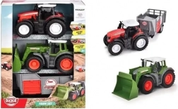 Dickie Toys set landbouwvoertuigen FENDT (tractor, bulldozer, aanhanger) 9 cm