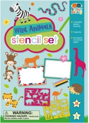 Sjablonen wilde dieren met set kleurpotloden