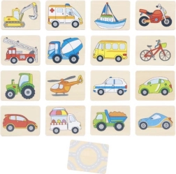 Goki houten memory spel – vervoersmiddelen