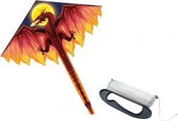 Grote draak rood lange staart 170 cm x 130 cm