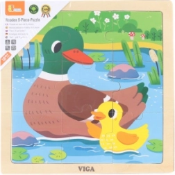 VIGA houten puzzel eendjes – 9 stukjes