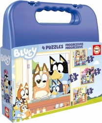 Puzzel in koffertje Bluey 4-in-1