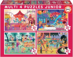 Educa puzzel amusementspark en kinderfeestje 4v1