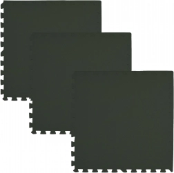 HUMBI schuimmat 180 × 60 cm – grote waterdichte puzzelmat, 3 stuks, zwart