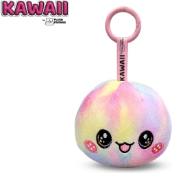 Regenboogkleurige pluchen sleutelhanger Bao-knoedel, 8 cm