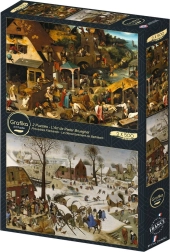 Puzzel Vlaamse spreuken en volkstelling in Bethlehem 2×500 stukjes