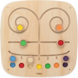 Viga Toys activiteitenbord voor aan de muur met kleurrijke banen