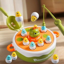 Woopie dino speelset 4-in-1 met magnetisch hengelspel en katapult