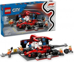 LEGO City F1 pitstop en monteurs met FERRARI-monoracer
