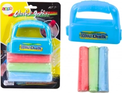 set stoepkrijt met houder, stevig stoepkrijt, 3 stuks