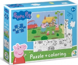 DODO dubbelzijdige puzzel Peppa Pig 60 stukjes – Vakantiehuis