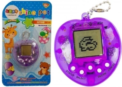 Elektronisch spel Tamagotchi paars met korte ketting