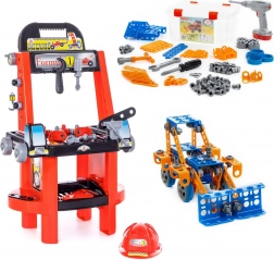 Set voor de kleine monteur Super Mechanik + Constructieset Gereedschap Wynalazca Polesie
