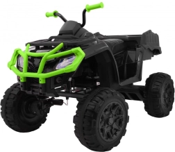 Elektrische kinderquad 4x4 zwart‑groen 12 V met EVA-banden en 2,4 GHz afstandsbediening