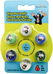 Set glazen knikkers mol mix 6 stuks