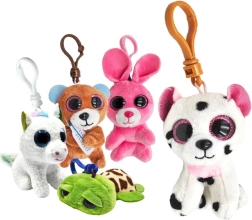 Pluchen sleutelhanger met grote ogen 9 cm
