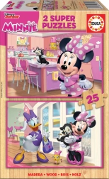 Houten puzzel Minnie 2x25 stukken