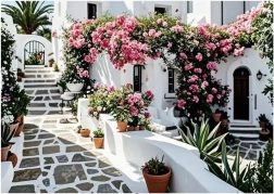 Diamond painting Bloeiend patio 30 × 40 cm