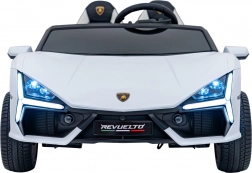 Elektrische kinderauto Lamborghini Revuelto XL 24V – wit, tweezits