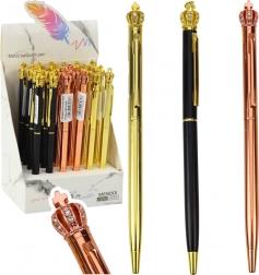 Automatische metalen pen Kroon blauwe inkt 1,0 mm