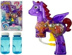 Paarse eenhoorn bellenblaaspistool