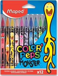 Stiften MAPED Color'Peps Monster, set van 12 kleuren
