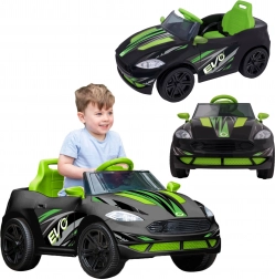 elektrische kinderauto EVO Venom cabrio met lichten en geluiden, zwart