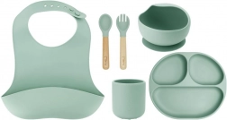 MoMi AMI groene siliconen kinderservies set