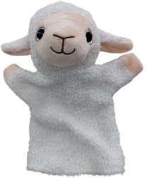Pluchen handpop schaap