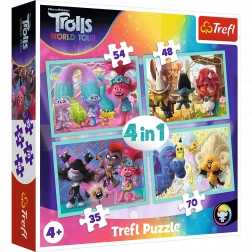 Puzzel TREFL Trolls 2: Wereldtour 4-in-1 (35, 48, 54, 70 stukjes)