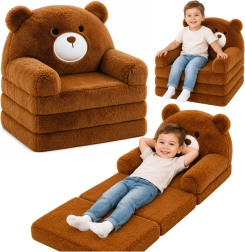 Opvouwbaar kinderstoeltje 2-in-1 beertje – bruin