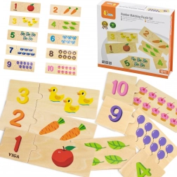Houten educatieve puzzelset voor het herkennen van cijfers VIGA