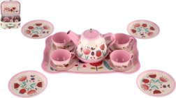 Kindertheeset in Koffer met Decoratieve Bloemenmotieven