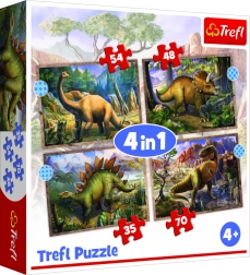 Puzzel 4-in-1 Interessante dinosaurussen
