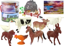 Set boerderijdierfiguren voor op de boerderij 34 stuks