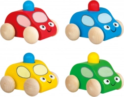 Houten piepauto met zwaailicht – groen