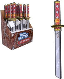 Zacht schuimrubberen katana-zwaard met opdruk, 53 cm