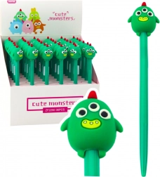 Gelpennetje Groen Wezentje met Blauwe Inkt 17 cm 0,5 mm