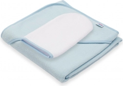 Baby badstof handdoek met capuchon NEW BABY BASIC 80 × 80 cm blauw