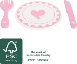 Small foot set borden met bestek hart