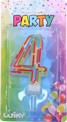 Feestkaars voor taart nummer 4 – streepjes