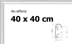 Aluminium lijst zilver 40x40 cm