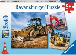 Puzzel RAVENSBURGER Bouwmachines 3×49 stukjes