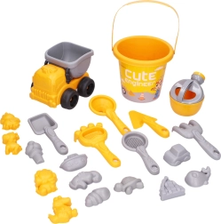 Zandset met auto en accessoires - 21 stuks