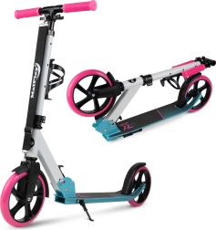 Opvouwbare step wit‑roze‑blauw met draagriem