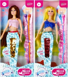 Zeemeerminpop met paillettenstaart 30 cm