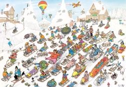 Puzzel JUMBO Jan van Haasteren – Van de heuvel af, 2000 stukjes